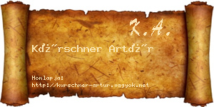 Kürschner Artúr névjegykártya